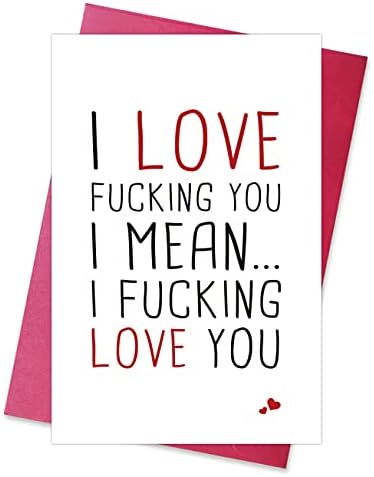 Norssiby Funny Birthday Card for Him Her, Naughty Anniversary Card, I Fucking Love You Card, Love Fucking You Card