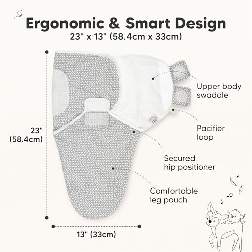 Image of 3-Pack Organic Baby Swaddle Sleep Sacks - Swaddles for Newborns, Infant 3-6 Months, Baby Girls, Boys, Soft & Snug Newborn Sleep Sack, Nursery Swaddling Blankets (Nordic, L)