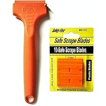 10 Plastic Double Edged Razor Blades and EZ X Razor Scraper Pat. Pending