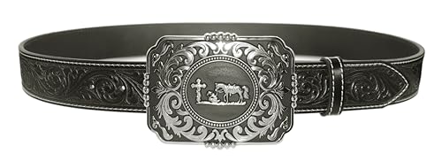 Image of Moranse Cross Cowboy Kneeling Prayer Horse Zinc Alloy Belt Buckles