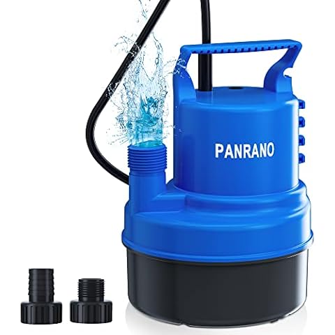 PANRANO Small Water Pump 1/2HP Submersible Sump Pump For Pool 2900GPH Electric Portable Water Transfer Pump for Basement Garden Pond Pool Draining Cover
