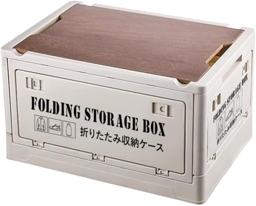 Bivoyud 【折りたたみ 収納ボックス】収納ケース 木製の蓋付き 積み重ね 全方向から取り出せる 衣類 布団 おもちゃ 小物 収納大型 キャスター付き 折りたたみ コンテナ ボックス 組立簡単 防カビ 防湿 強い耐荷重 大容量 家庭用 車用 (ホワイ,