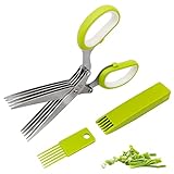 🥒Material excelente: La hoja de las tijeras de corte de cocina está hecha de acero inoxidable de alta calidad, que no es fácil de oxidar, y el mango antideslizante es cómodo de sostener.