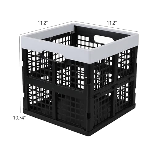 18 L Plastic Stackable Storage Milk Crates, Square Milk Crate, 3 Pack, Black - Image 3