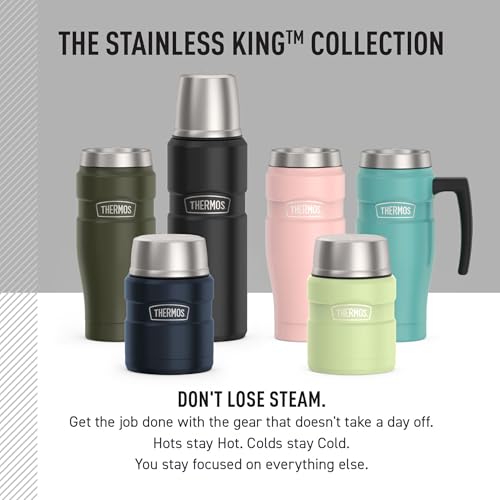 Image of THERMOS Stainless King Vacuum-Insulated Food Jar, 24 Ounce, Matte Green