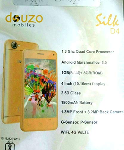 Douzo Silk D4 Douzo 4g Volte Smart Phone 4 inch Display (jio sim Working)