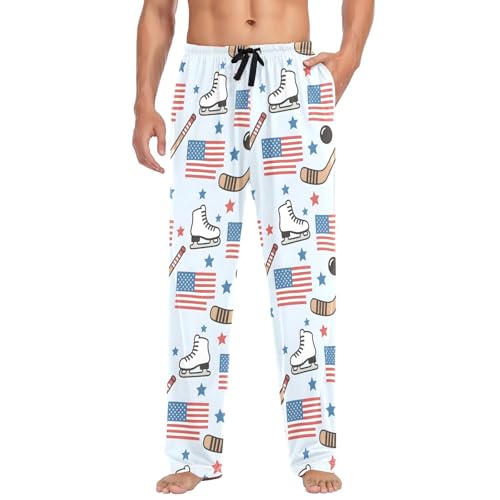 The Usa Skates Flag Men's Pajama Pants Lightweight Sleepwear Bottom Lounge Pants