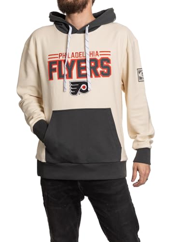 Calhoun NHL Surf & Skate Mens Reverse Terry Retro Style Premium Hoodie (Medium, Philadelphia Flyers)