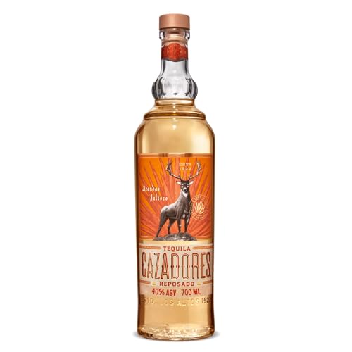CAZADORES Tequila Reposado, 40% Alkoholgehalt, 70cl / 700ml, Doppelt Destillierter Alkohol aus 100% Blauer Weber-Agave