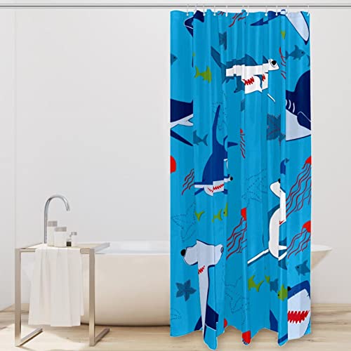 Rideau de douche sans odeur thème océan pour baignoire 60x72