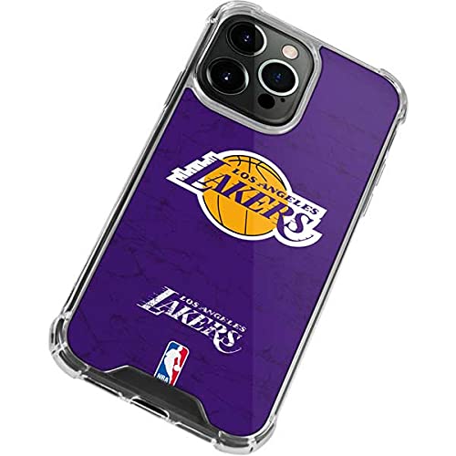 Skinit Clear Phone Case Compatible with iPhone 13 Pro - Officially Licensed NBA Los Angeles Lakers Purple Primary Logo Design