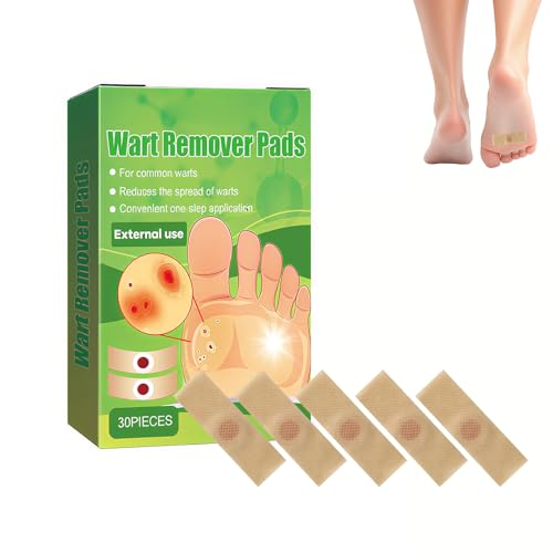 Wart Remover, 30pcs Verruca Treatment Plasters for Adults, Plantar Wart Remover for Hands Feet Face Fingers, Corn Remover Pads, Effective Deep Verruca Removal, Pain Relief, Easy to Use