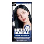 Hello Bubble Foaming Hair Color | Ash Beige, Perry Violet, Whale Deep Blue | Easy Application, Long-Lasting, Nourishing, Permanent Hair Dye 100g (4B Whale Deep Blue, One Size)