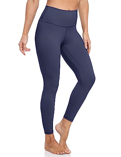Colorfulkoala Women's Buttery Soft High Waisted Yoga Pants 7/8 Length Leggings (S, Midnight Navy)