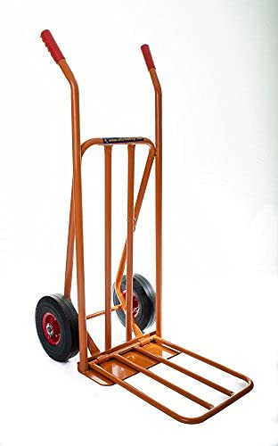 Ollies Trolleys OT1001W4, 300Kg Very Heavy Duty Sack Truck/Trolley/Barrow.Very long folding plate, Solid Tyres.Tough 20mm Diameter Axle