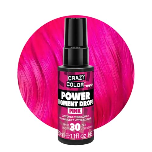 Crazy Color Pink Power Pigments 30 utilisations | Pigments ultra concentrés, toner personnalisé et teinture semi-permanente de la maison | Formule végétalienne | Sans javel ni ammoniaque | 30 ml
