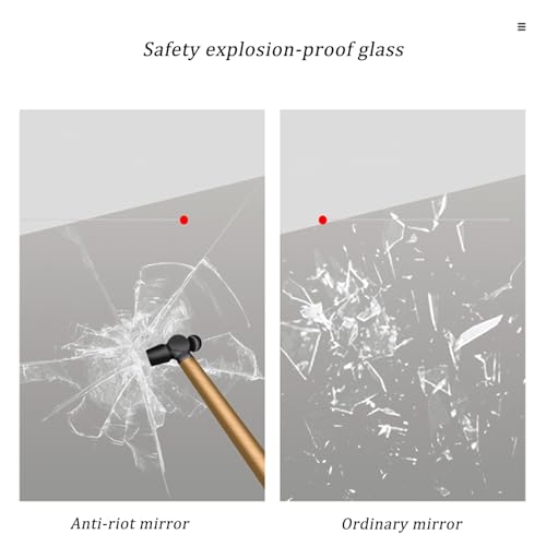 Miroir de chambre à intensité variable en verre haute définition de 70x50cm - 6