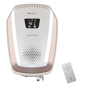 Havells Magnatron 25L Indias First Water Heater(Geyser) having NO HEATING ELEMENT |Minimal Scaling| Faster Heating| Electricity Saving| Shock Safe Plug |Wall Mounting (White Champagne Gold)
