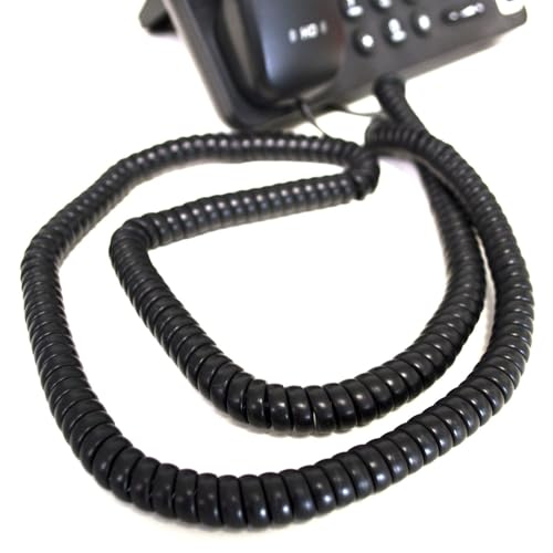 kenable Telephone Handset Coiled Cable RJ10 to RJ10 Replacement Curly Cord for Desk Phones Black 6m
