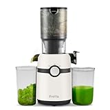 Fretta Cold Press Juicer Machines, Masticating Slow Electric Juicer with 1L and 108mm Feeding Chute,Big Mouth for Whole Fruits and Vegetables,Tritan BPA-Free,200W,High Juice Yield,Easy to Clean,White