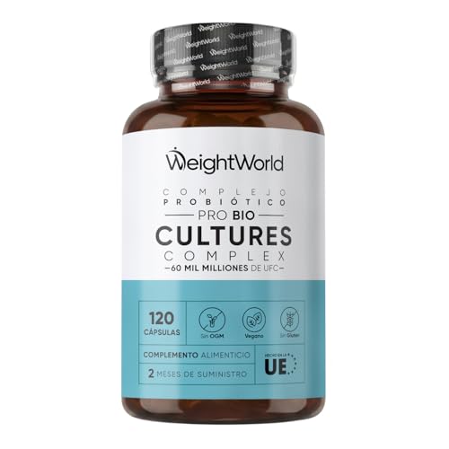 Prebióticos y Probióticos Intestinales con 20 Cepas Bacterianas, 2 Meses de Suministro, 120 Cápsulas - 60 Mil Millones UFC, Con Inulina y FOS en Polvo, Apto para Veganos, Sin Lactosa y Sin OGM