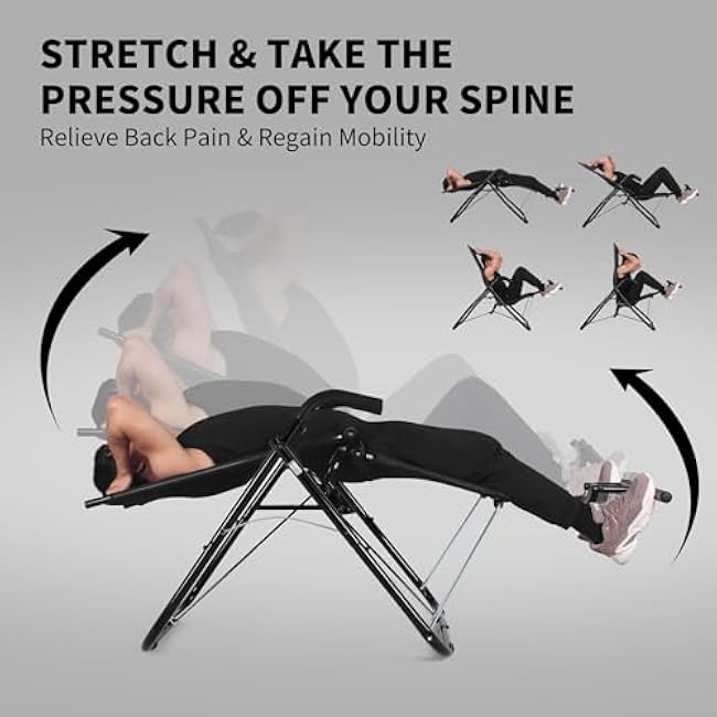 leikefitness Ab Exercise Chair Core Strengthening Lightweight Foldable Sport Abdominal Exerciser Strength Training Inversion Equipment (Black)