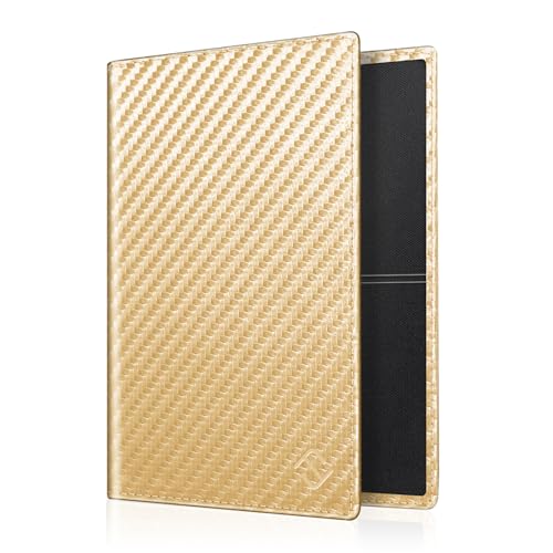 Fintie - Funda de piel sintética para tarjeta de coche (ultrafina), color gris, Dorado., 12.5*9*0.5 cm, Casual
