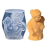 人間の胴体シリコーン型 | ミニアートバストスタチューキャンドルソープレジンキャストシリコーン型,アートフィギュアトルソモールド、キャンドル作り用品 Qwre