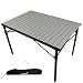 Produktbild Skandika Aluminium Klapptisch Maikku | Alu Campingtisch für 6 Personen, 80 kg Traglast, 107 x 70 x 70 cm, wasserfest, klappbar, leicht, einrollbare Tischplatte | Falttisch für Garten, Angeln (Schwarz)