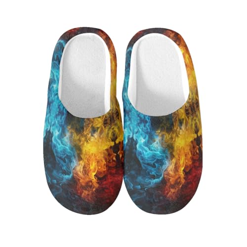 Chaussons antidérapants Flammess en coton pour homme et femme en taille XL