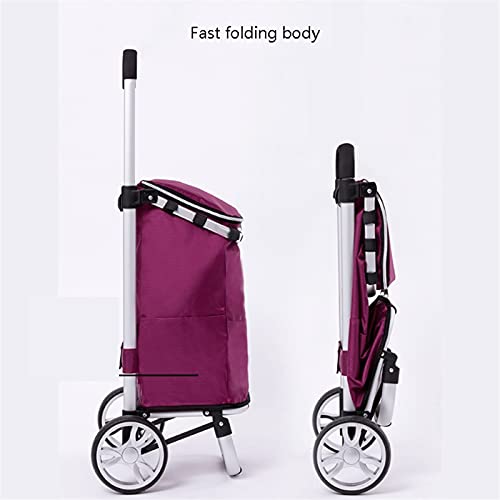 OVAST Einkaufswagen 28L Einkaufstrolley Tasche auf Rädern, faltbarer Schiebewagen mit gepolstertem Griff zum Einkaufen… – Bild 3