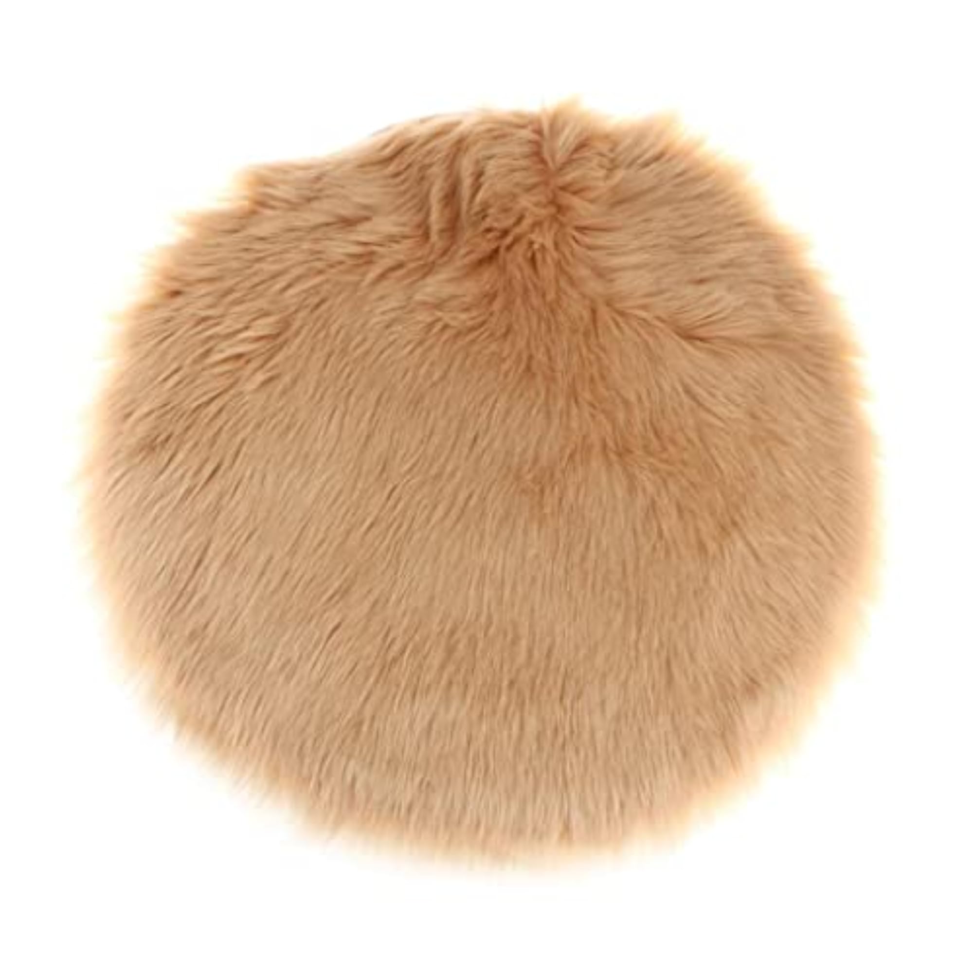 Fluffy Faux Fur Seat Cushion Pad Camel