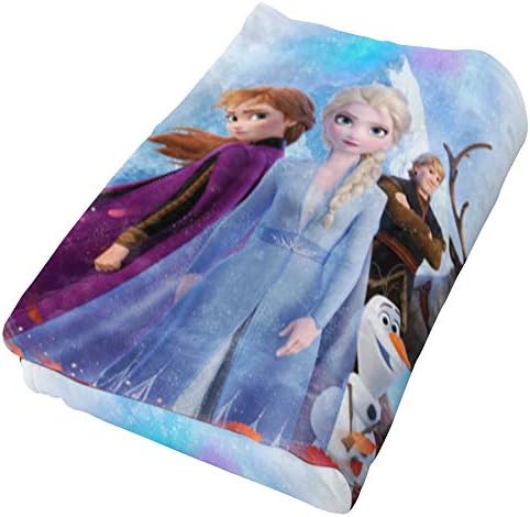 Große Frozen 2 koc do przytulania w drużynie Krainy Lodu 130 x 170 cm, super miękki koc na sofę, koc polarowy, ciepły koc dziecięcy, Disney, Olaf, Anna, Elsa, Sven, Kristoff Arendelle, całkowicie bez