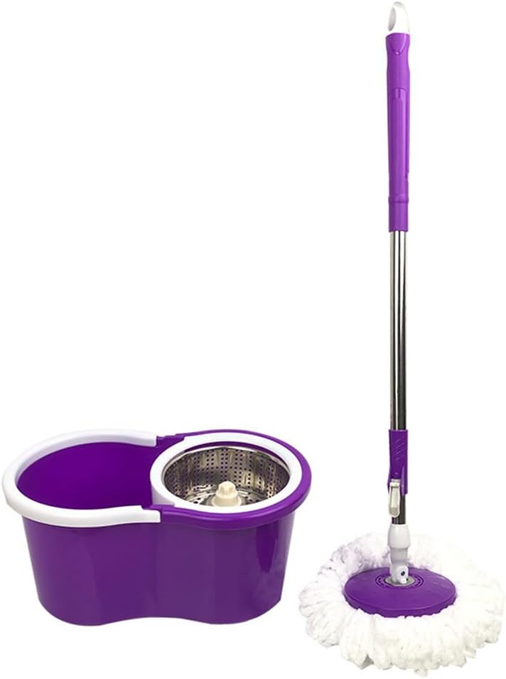 Eight-Shaped Bucket Dual-Drive Household Hands-Free Lazy Mop Bucket Spin Dryer Mop Bucket with 2 Mop Heads for All Hard Floors