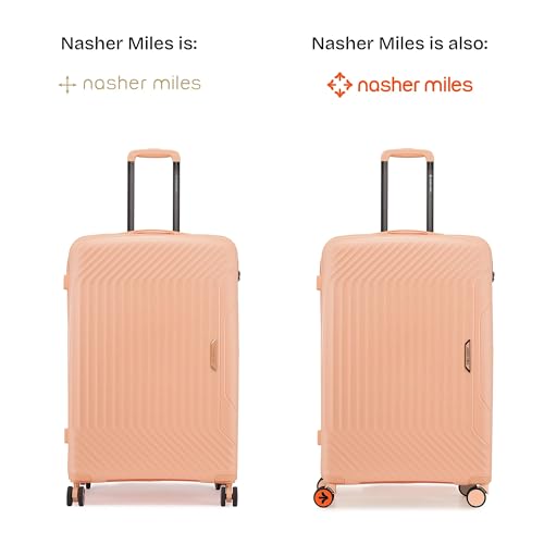 Image of Nasher Miles Coorg Hard-Sided Polypropylene Luggage Set of 2 | 55cm & 65cm | 8 Wheels Small & Medium Trolley Bag for Travel | Suitcase (Peach)