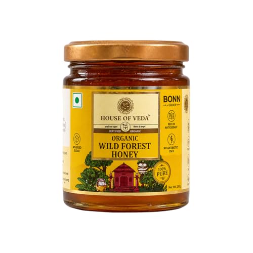 Image of House of Veda Organic Wild Forest Raw Honey | Certified Organic | Raw, Unprocessed & Unpasteurised Honey | Sourced from Untouched Himalayan Forests | No Added Sugar | Naturally Rich in Antioxidants | 250 g