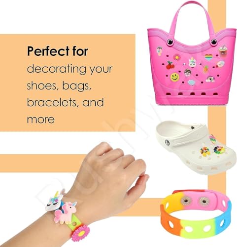 Rushwak 30Pcs Clog Charms High Quilaty Clogs Charms for Clogs Accessories Assorted Cute Cartoon Charm for Clogs Sticker Button for Girls Boys Women Men Rubber Decoration Slippers Shoe Clog Charm