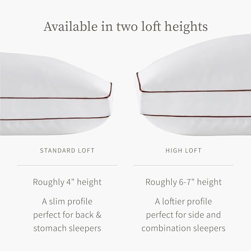 Saatva Latex Pillow - Standard Loft (4" - 5") - Hypoallergenic Pillow with Shredded Latex Core - Breathable - Machine Washable Organic Cotton Cover - King (34"x16") 1 Pack
