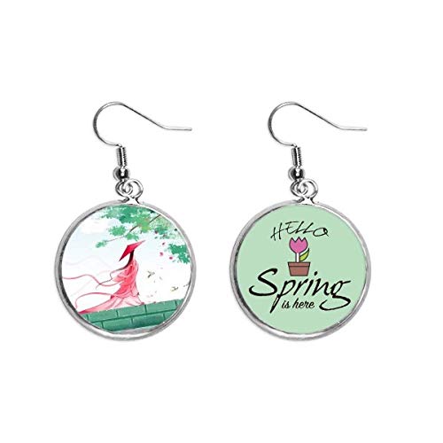 Pendientes de acuarela estilo chino joyas colgante decorativo aguamarina
