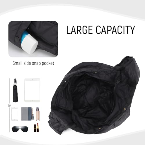 Freie Liebe Quilted Puffer Crossbody Bag for Women Large Puffy Tote Bag Quilted Carryall Bag Hobo Bags4