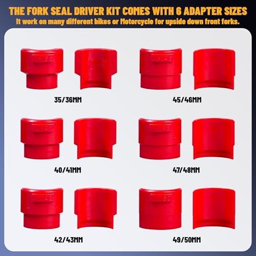 Image of 14PC Universal Motorcycle Bike Fork Seal Driver Tool Kit With 35mm 36mm 40mm 41mm 42mm 43mm 45mm 46mm 47mm 48mm 49mm 50mm