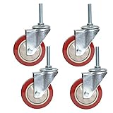 hrpay Set 4 roulettes pivotantes STK 3 '' / 4 '', roulettes pour Meubles, Tige filetée M12 * 60mm, roulements à Billes orientables à 360 degrés