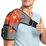 Schultermassagegerät Triple, Nacken Schulter Massagegerät Gerät mit Vibration & Wärme, 5000mAh Schulterbandage Schultergurt Muttertagsgeschenk Vatertagsgeschenk für Zuhause Büro