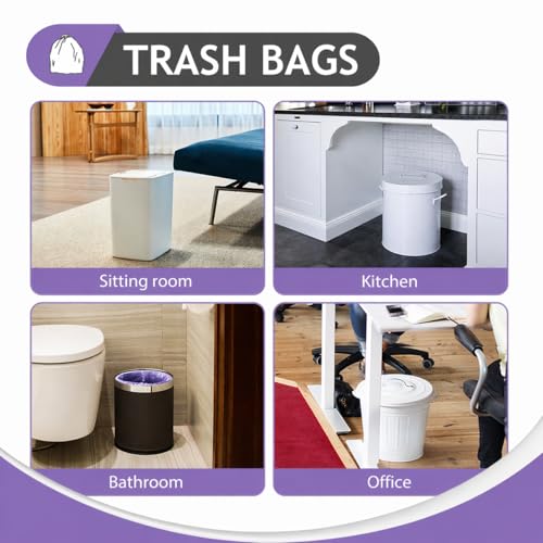 Image of Teivio Small Trash Bags 4 Gallon 160 Counts Garbage Bags, Bathroom Trash Can Bin Liners, Small Plastic Bags for home office kitchen, fit 12-15 Liter, 3,3.5,4.5 Gal, Purple