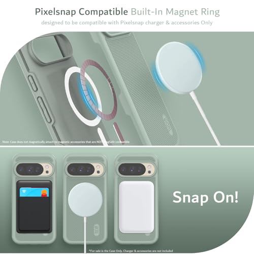 Image of TUDIA MergeGrip Magsafe Compatible for Pixel 10 & 10 Pro Case - Green Lily