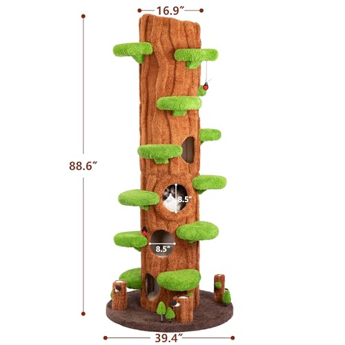 Torre para gatos interior 88.6 pulgadas con rascador miniatura 2