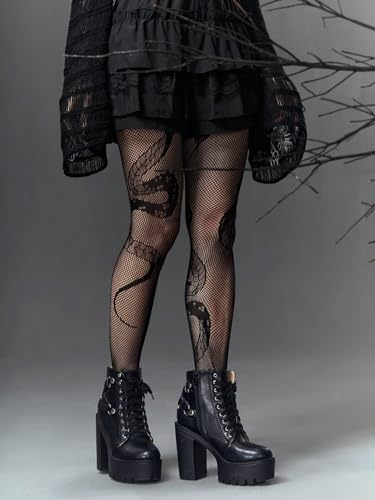Image of SHENHE Women's Patterned Fishnet Tights High Waist Pantyhose Floral Stockings
