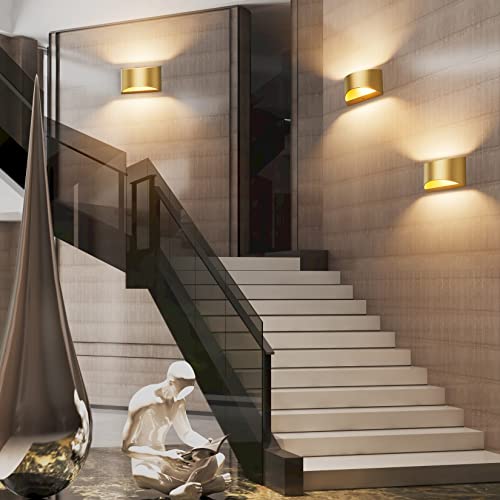 Aipsun Gold Wall Sconce Indoor Wall Lights Hardwired Set Of 2 Up And Down Wall Mount Light For Living Room Bedroom Hallway Corridor Conservatory Warm White 3000K thumb #6