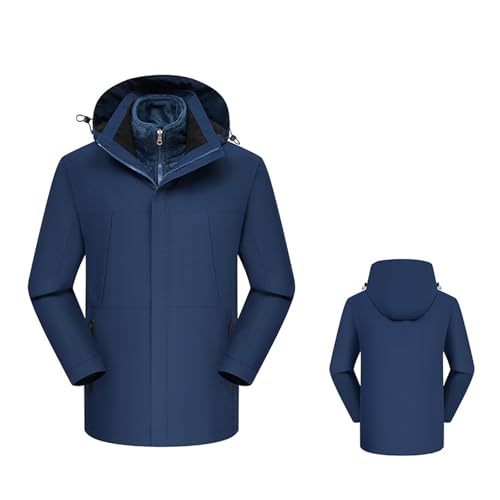 Generisch Abrigo de invierno acolchado 3 en 1 para mujer, chaqueta de forro polar, chaqueta de entretiempo cálida con capucha, cortavientos, chaqueta de snowboard, chaqueta ligera softshell para otoño