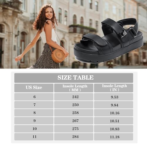 ZEENXIUYA Women's Thick Platform Sandals Comfort Adjustable Double Strap, with Soft Cushioned Footbed Open Toe Sandals, Arch Support Summer Beach Slip On Leather Flat Sandal2
